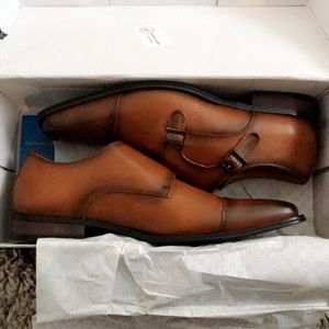 Leather monk strap dress shoes